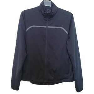 Nike Shield Jacket Running Black Full Zip Has Ciber Co Embroidered On The Sleeve